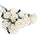PARTY JOY Vintage Artificial Silk Rose Flower Bouquet Wedding Party Home Decor,Park of 10 (Vintage Champagne)