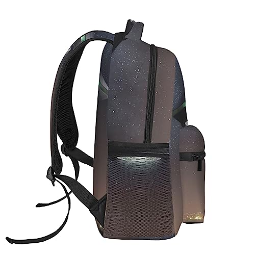 Sac à dos imprimé Ufo léger et noir avec compartiment ordinateur portable