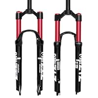 ZTZ MTB Gabel, 26/27.5/29 Zoll, Doppel Luftkammer mit ABS Dämpfung, Aluminiumlegierung, 9mm Schnellverschluss (Red, 27.5)