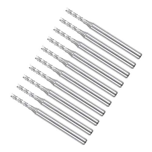Image of Carbide End Mill Engraving Milling Bits, 1.9mm Bit Dia. 1 /8 inch Shank, CNC Cutting Router Bits Tool - (Applications: for PCB Machine), 10-Pieces