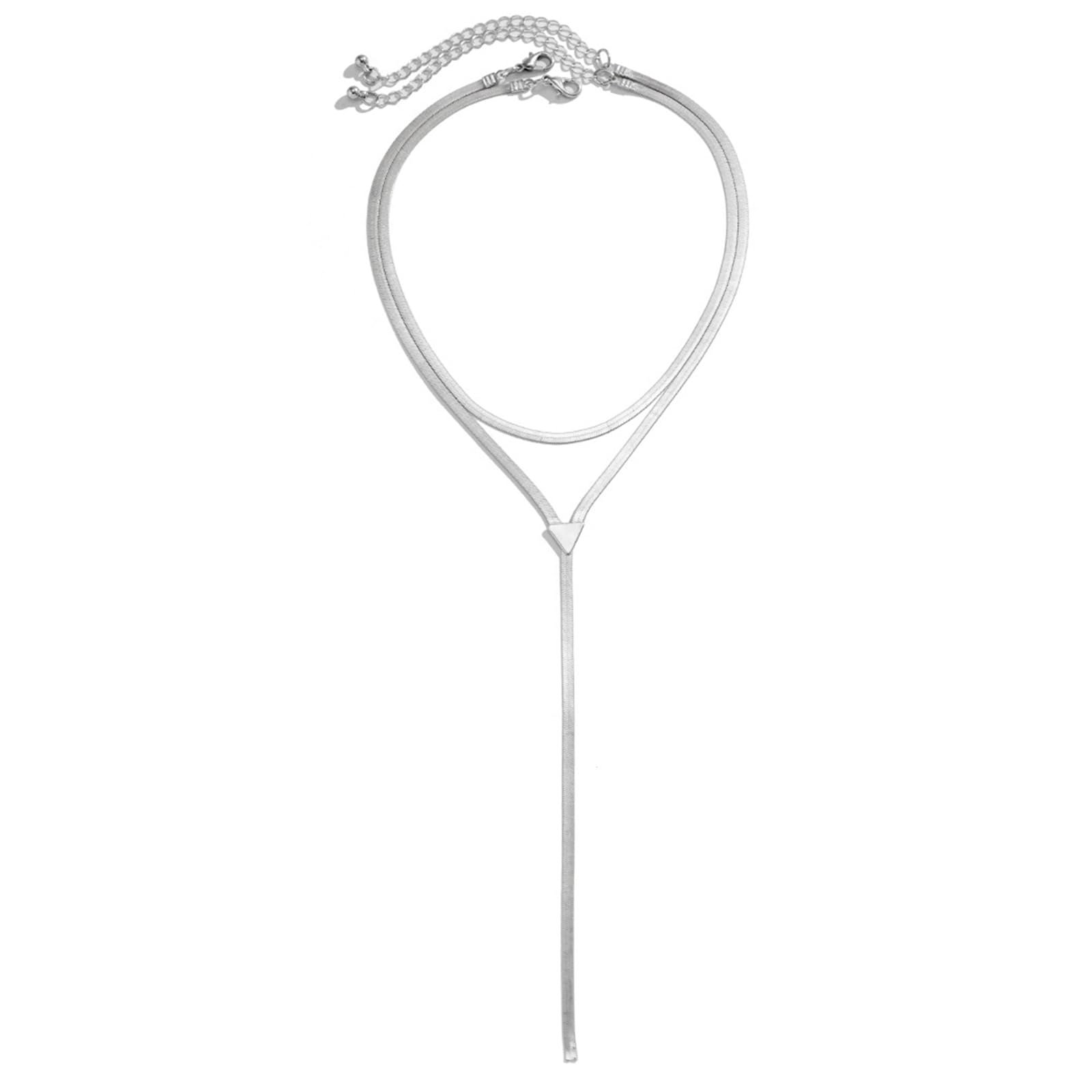 JewelryWe Collar Largo de Mujer en Forma de Y Choker : Collar Serpiente Twist Trigo Cobre con Cadena de Extensión Estilo Bohemio - para Mascarada Cosplay Casual Regalo