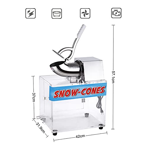 Kommerzieller Eisbrecher, elektrischer Eisrasierer mit Aufbewahrungsbox, Schneekegelmaschine, rasierte Eismaschine für… – Bild 3