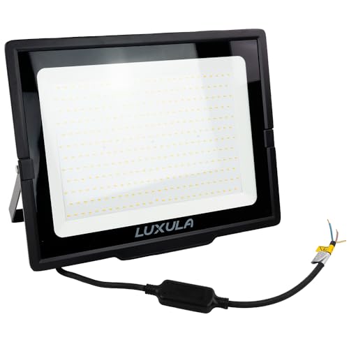 LUXULA LED Strahler Außen, 300W, 3000K Warmweiß, 30000lm, IP65 wasserdicht, Außenstrahler Fluter, Aussenleuchte Scheinwerfer, LED Außenbeleuchtung für Garten, Einfahrt, Garage, Terrasse, Schwarz