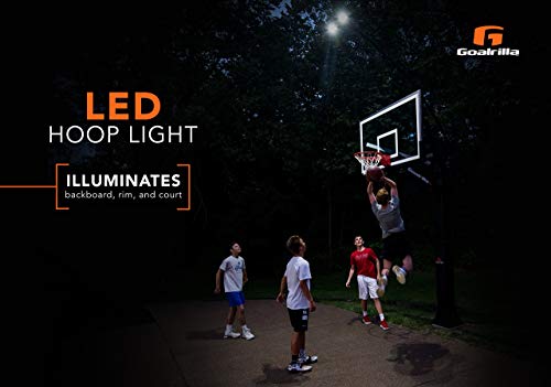Goalrilla LED Basketball Hoop Light Illuminates backboard, Rim, and Court and Fits All Goalrilla and Other In-Ground Hoops (Renewed)