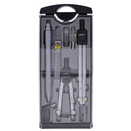 Compas de précision Graphoplex avec porte-mine et adaptateur universel pour dessin industriel