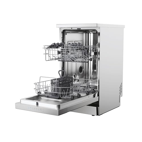 Candy Rapidò CF0C7SB0FX Geschirrspüler, 45 cm, 10 Services, Digital, WLAN, 8 Programme, antibakterielle Technologie, 47 dB, Salz- und Klarspüleranzeige, verstellbarer Oberkorb, Startzeitvorwahl,