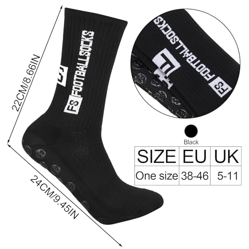Image of DragonflyDreams Non Slip Sport Soccer Socks Anti Slip Football Baseball Unisex Athletic Socks with Grip Pads
