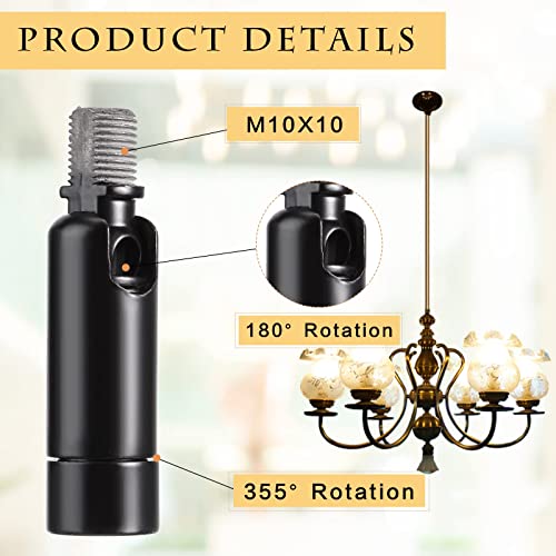 4 Pieces Sloped Ceiling Light Adapter 180 Degrees Pendant Suspension Canopy For Chandeliers Track Ceiling Lamp Pendant Vaulted Ceiling Lighting Lights Hanging Helper Angled Ceiling Chandelier (Black) #TOP2