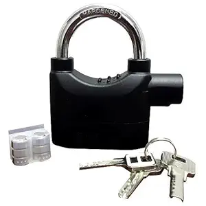 Bhabha Sales Sensor Security Alarm Theft Padlock Electronic with 110dB Alarm Pad Locks for Main Door/Bike/Bicycle/Office/Shop. Multi Color