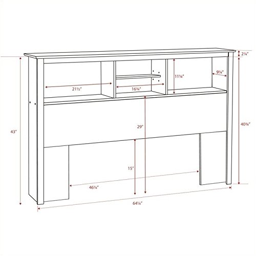Bowery Hill Full Queen Bookcase Headboard In Espresso #TOP4