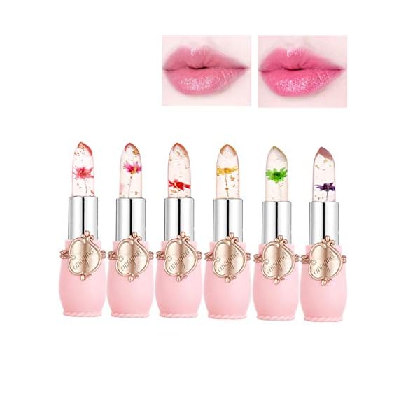 Temperature-Color-Changing-Lip-Balm-6Pcs-Set-Crystal-Flower-Moisturizin-Lipstick-Long-Lasting-Hydrating-Waterproof-Smooth-Lipgloss Matte Liquid Lipstick Set (Changing Color)