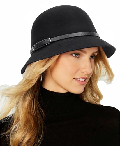 1920er Jahre Vintage Wolle Glocke Fedora-Hut Kirche Fascinator Hut Derby Hut mit Schleife für Damen Herren, schwarz, Stil 1, Medium