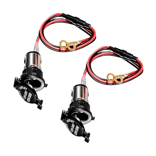 BCOWPV 2 Pack Cigarette Lighter Sockets with Covers