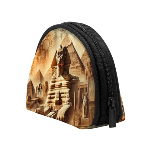 Portable Coin Purse Ancient-Egyptian-Mystery-Hieroglyphics Mini Zippered Money Pouch Card Holder4