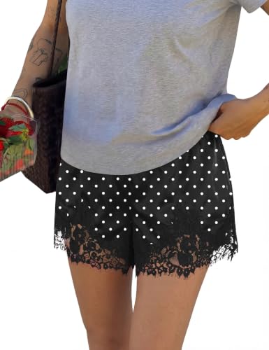 LOMON Women Satin Silk Lace Shorts Y2k Mini Shorts Coquette