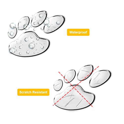 Igoolee 8Pcs Cute 3D Self-Adhesive Paw Car Sticker Decal Animal Footprint Sticker Decal For Car Laptop Refrigerator Door Window Decoration (Silver) #TOP2