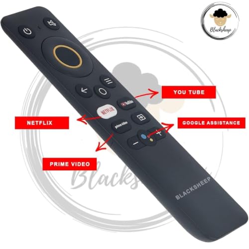 Image of BLACKSHEEP Original Replacement TV Remote Control Compatible with Realme Smart TV - Android LED /OLED /QLED Television, Non-Voice Remote with Hot Keys