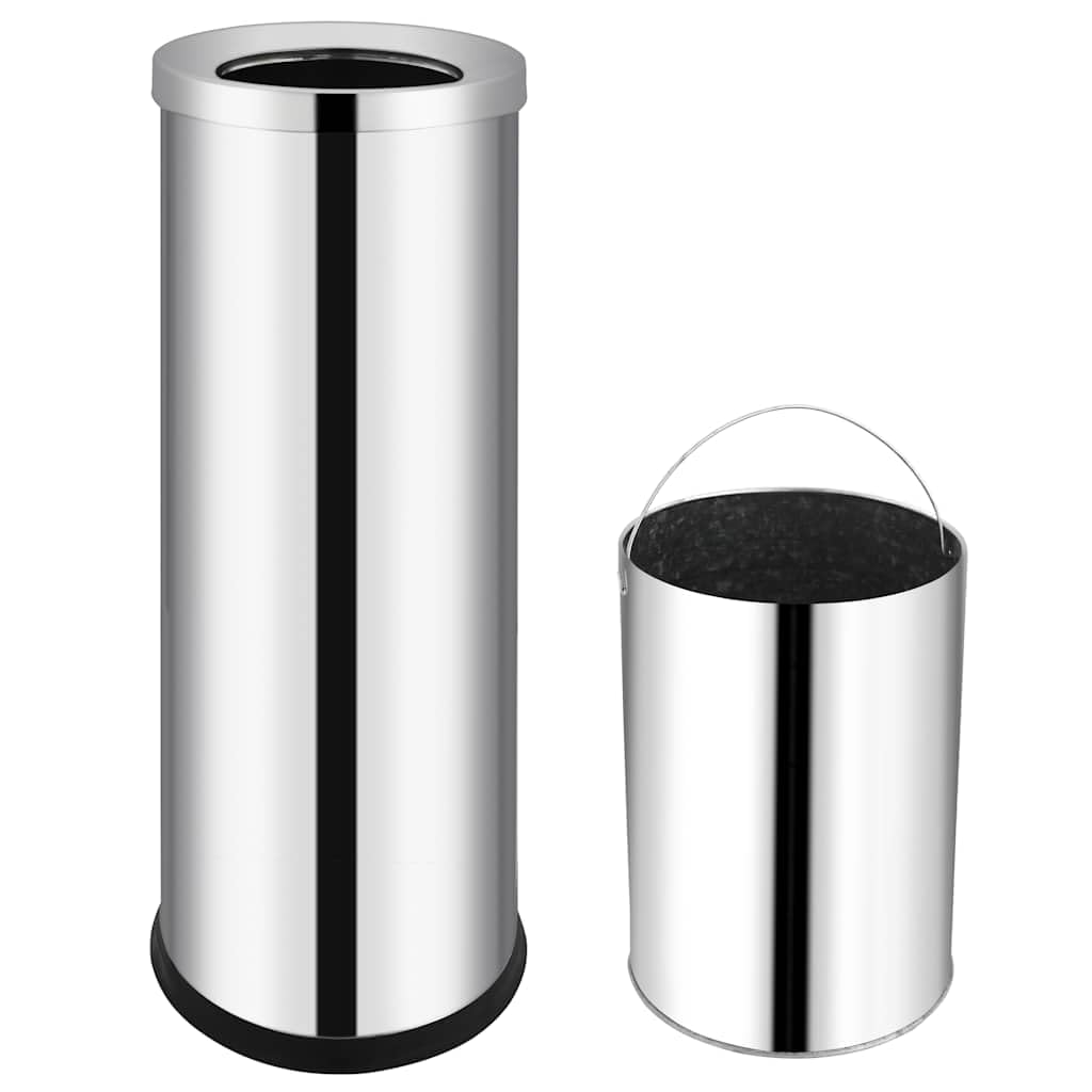 Pattumiera in acciaio inox, 32 l, per hotel, ristorante, uso pubblico
