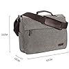 Ruschen Umhängetasche Herren aus Canvas, Hochwertige Herrentasche, Laptoptasche für 15,6 Zoll Laptop, Schultertasche/Kuriertasche/Messenger Bag, Grau #2