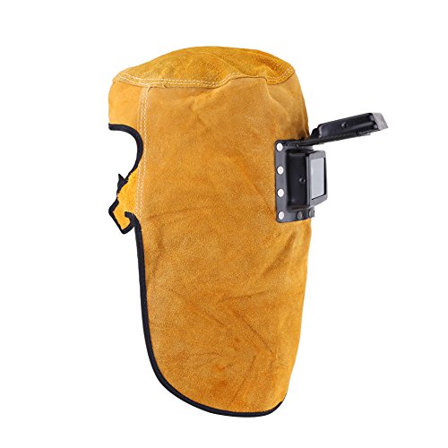 Máscara para soldar de cuero con lente abatible 32.5 cm miniatura 7