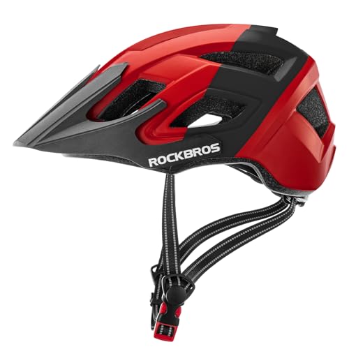 ROCKBROS Casco de Bicicleta, Casco de Seguridad Ciclismo Adulto para Hombre Mujer Transpirable para Bicicleta Carretera MTB Ajustable 58-62 cm