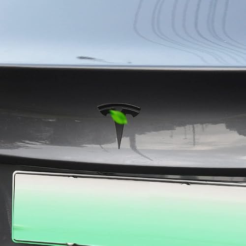 Image of Front & Back Badge Decal Emblem Logo Decoration Covers Compatible with Tesla Model 3 (Matte Black)