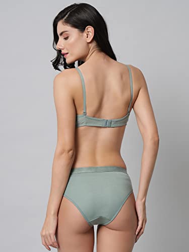 Image of Women Sexy Cotton 2 Piece Bra and Panties Lingerie Set for Honeymoon | Anniversary | Everyday Bra Panty Combo