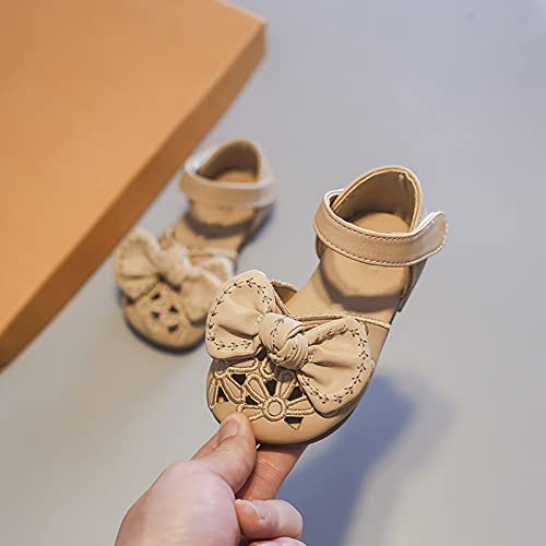 Toddler Girls Summer Wrapped Toe Bow Hollow Flower Pattern Girls Princess Shoes Daily Shoes Toddler Sandals Size 54