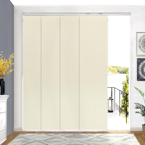 Lazblinds Adjustable Panel Track Blinds, Blackout Cream by LazBlinds - Used condition - US$117.78