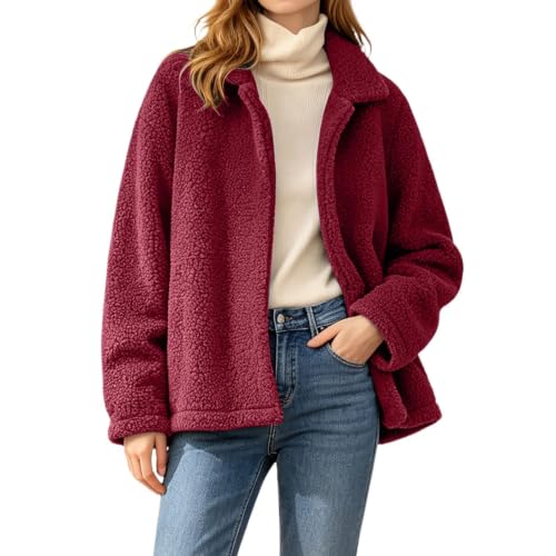 Womens Sherpa Jacket Oversized Lapel Sherpa Fleece Jacket Winter Coats - image 1