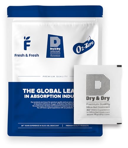 Image of Dry & Dry 20 Gram [50 Packets] Silica Gel Packets Desiccants, Silica Packets - Rechargeable Silica Gel Packs, Silica Gel Packets, Desiccants Packets, Silica Gel