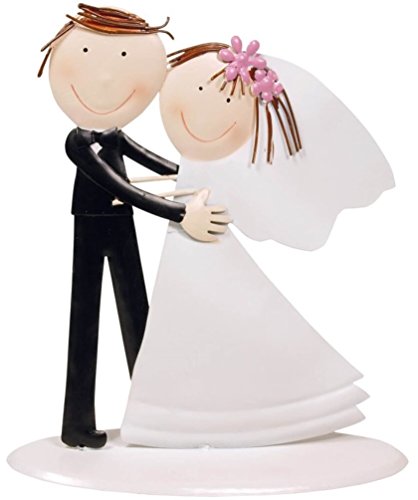 Figura Novios METÁLICOS para Pastel Especial para Regalar EN Bodas 21CM