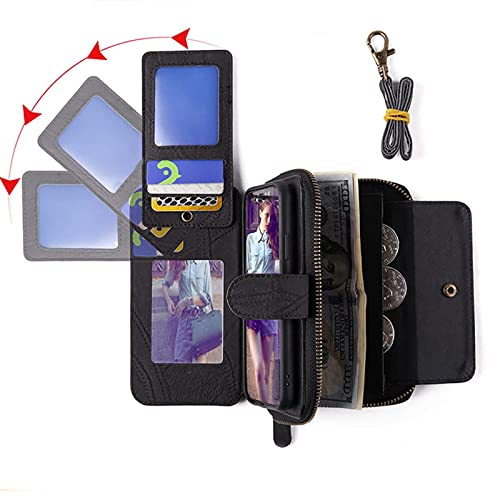 Funda tipo cartera para iPhone 14 Pro Max multifunción desmontable negra 6