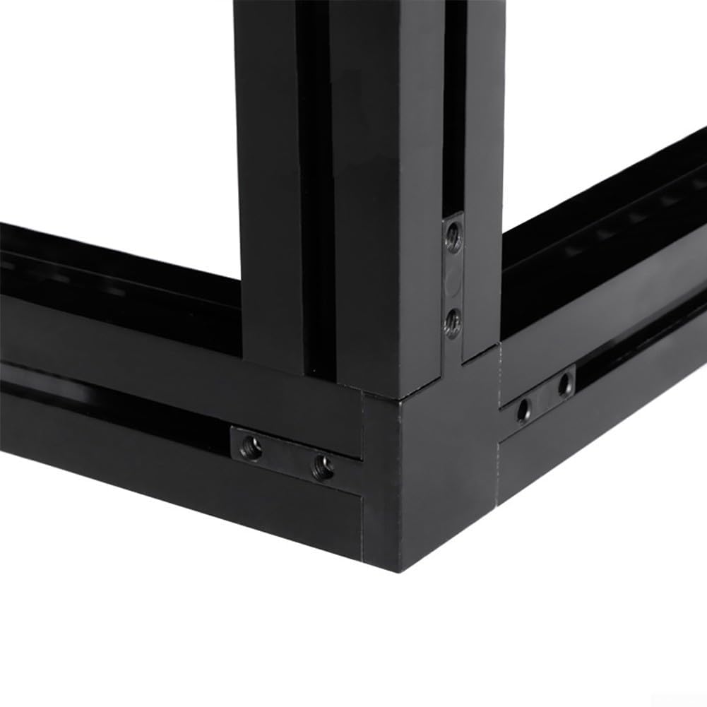 HEIBTENY Set of 10 3 Way Corner Joint Bracket Connectors with 40 Screws Suitable for 2020 Aluminium Extrusion Profile Slot Aluminum Alloy for Reliable Joints (Black)