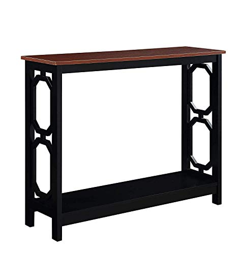 Convenience Concepts Omega Console Table, Cherry Top / Black Frame