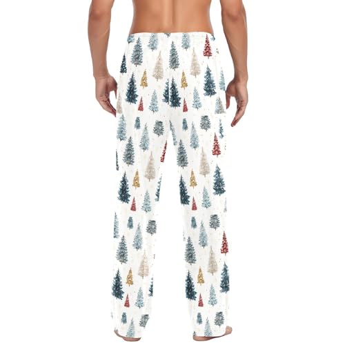 Christmas Trees Men's Pajamas Pants Cotton Sleep Bottoms Pants Lounge Sleepwear - S3