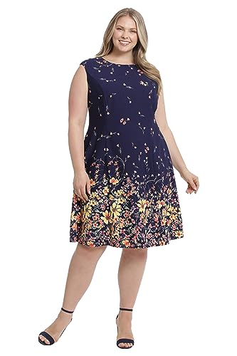 Image of London Times Womens Dresses Cap Sleeve Fit and Flare - Elegant Summer Cocktail Graduation Garden Party Wedding Guest Dress