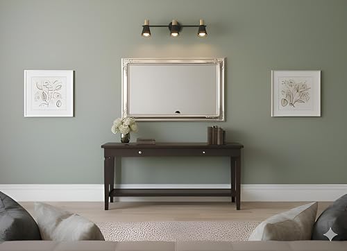 Image of FILLISKA 3 in 1 Double Wall spot /Picture /Display /Mirror Light with Adjustable Head and Colour Changing Function (3 Way Black & Gold-037)