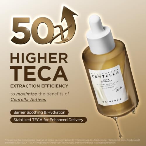 Image of SKIN1004 Madagascar Centella TECA Ampoule, Face Serum with 50X Centella TECA Technology, PDRN for Moisture Barrier Support, Hydrating Serum for Skin Firmness, Korean Skin Care, 1.69 fl oz / 50 ml