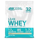 Optimum Nutrition Lean Whey, Proteínas en Polvo Sin Azúcar con Vitaminas y Minerales, Bajo en Grasas, Vainilla, 32 Porciones, 740 g, el Envase Puede Variar