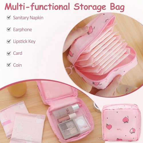 Image of KASHIVAL Menstrual Pad Storage Bag - Discreet Sanitary Napkin Pouch for School /Office, Water-Resistant Fabric Travel Organizer for Tampons, Pantyliners & Cosmetics, Small Essentials
