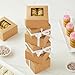 Juvale Cookie Boxes with Window - 50 Pack, 4 x 4 x 2.5 in Brown Cardboard - Pastry Containers & Cupcake Box for Baked Goods Packaging - Mini Treat Holders