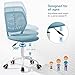 Homy Casa Teen Task Chair, Adjustable Height Swivel Office Computer Desk Chair with Backrest Wheels, Armless Comfy Seat Lumbar Support Rolling Work Chairs for Home Bedroom Study Student, Morandi Blue