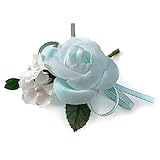 花飾り・コサージュ・胸花◆卒業式・入学式・卒園式・入園式◆バラ1輪のコサージュ・完成品ブルー(1個)