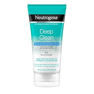 Neutrogena Deep Clean Gesichtsreinigung, Hautbildverfeinerndes Peeling mit Glycolsäure, für jede Haut, 150ml