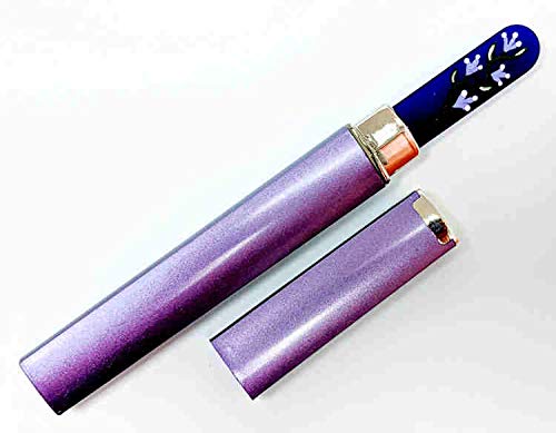 Canterbury Bells Premium Hand Painted Genuine Czech Republic Crystal Nail File with Matching Acrylic Case - Medium