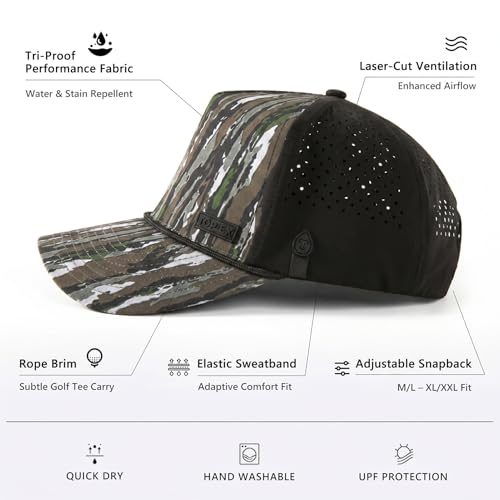 Image of TOP-EX Performance Baseball Hat for Men Water Resistant Golf Cap Running Cooling Snapback Laser Perforated