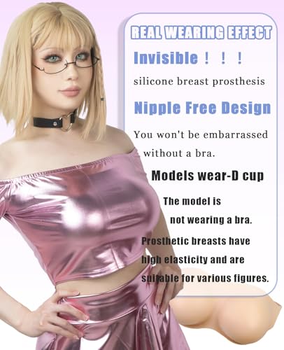 Image of Silicone Breast Plate Strapless Fake Boobs Silicone Breast Forms False Breasts For Crossdresser Drag Cosplay
