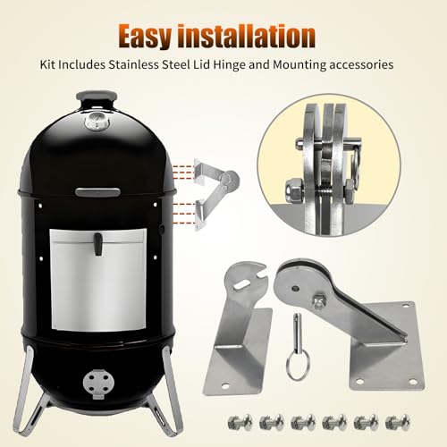 Kit charnière de couvercle libération rapide compatible Weber Smokey Mountain 18.5 22.5