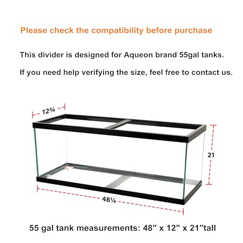 Image of Acrylic Aquarium Divider Kit 5.5 /10 / 20L / 20H / 29 / 40B / 55 /75 / 125gal Fish Tank with Suction Cups